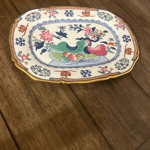 Vintage Newport mansion collection  Floral Multicolor Porcelain Platter MCMXLV
